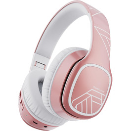PowerLocus P7 Bluetooth навушники Over-Ear, складні, бездротові з басами, Hi-Fi стерео, з функцією гучного зв'язку, USB-C зарядка, тривалий час роботи, для iPhone/PC/TV (Line Rose Gold)