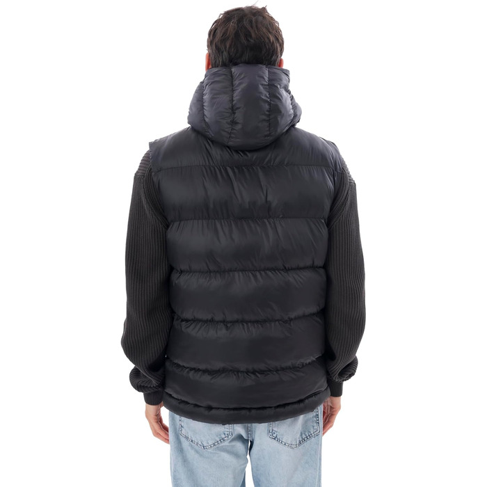 Чоловіча жилетка з пуховим наповнювачем – преміум якість, м'який матеріал, знімна капюшон, чорний колір