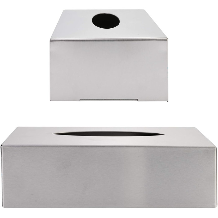 Коробка для серветок з нержавіючої сталі Com-Four® - настінний диспенсер для серветок (сріблястий)