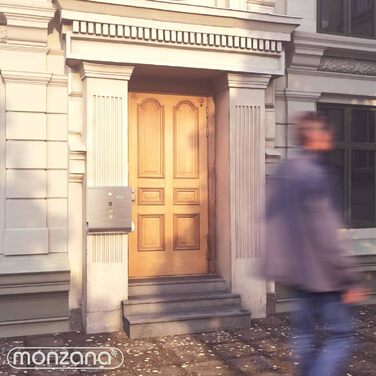 Поштовий ящик Monzana Kreuzschloss з мідним циліндром, поворотна кришка, 31x10x34 см, вікно, табличка для імені, відділ для газет, сталь, 2 ключі, чорно-срібний