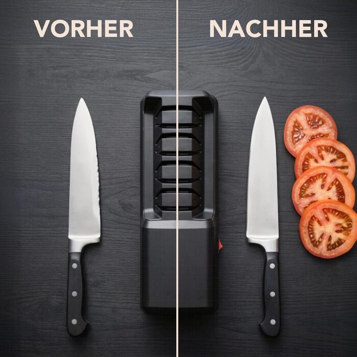 Електричний точило для ножів Cookery 4-ступеневе | Професійний точило з алмазним покриттям для кухонних ножів | Чорний