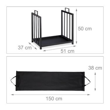 Relaxdays Steel Firewood Rack