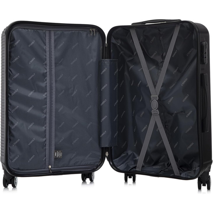 Набір валіз-ролерів (3 шт.): M, L, XL, білий слонова кістка. Сучасний набір валіз з жорсткою оболонкою, 4 колеса, захисне замкове механізм, зручна ручка.