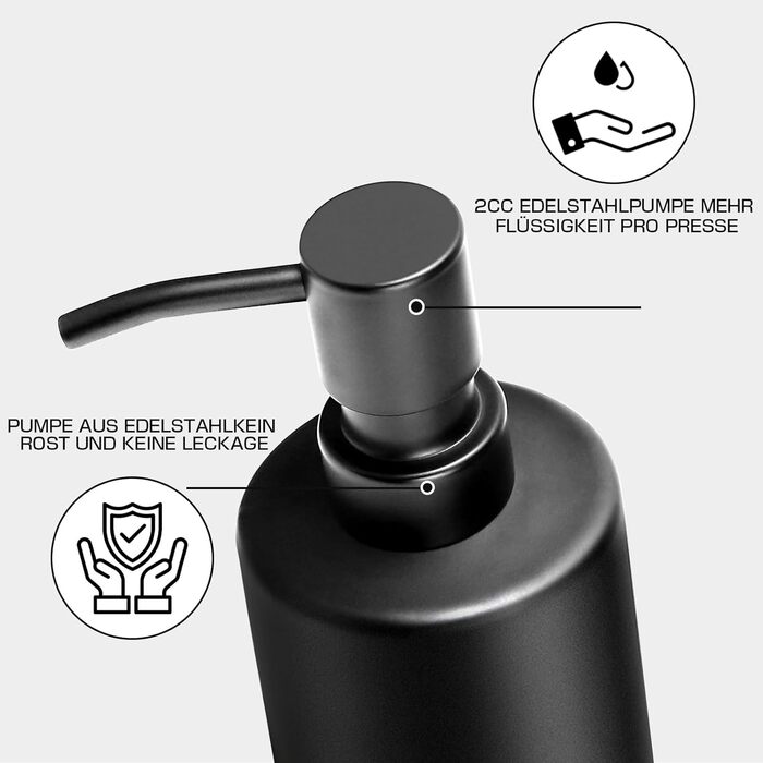 Набір для ванної кімнати GMISUN 5-ти частинний, чорний: 2 дозатори мила, 1 стаканчик для зубних щіток, 2 тримачі для ватних паличок, органайзер для ванної кімнати