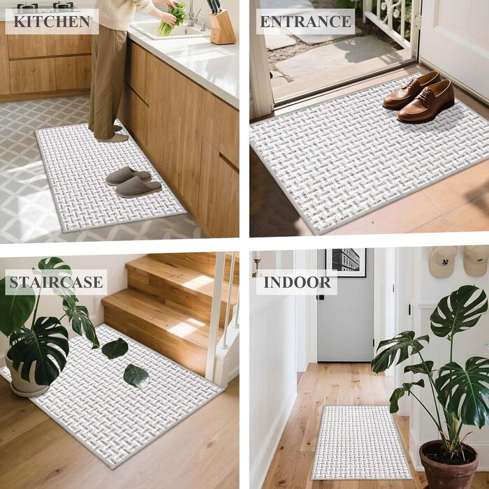 Килимок для дому, антиковзаюча підлога, килимок для вхідних дверей, 41x61 см, сірий