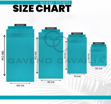 Набір рушників для ванної GC GAVENO CAVAILIA з єгипетської бавовни, 50 x 85 см, 700 г/м², готельна якість, 4 шт. (колір: павич)