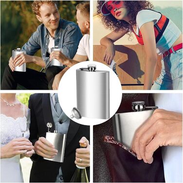 Набір фляг з нержавіючої сталі, рожевий, 8oz/240мл: фляга + 2 стаканчика, для подорожей, вечірок, подарунків