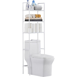 LIUBEI 3-Tier Toilet Shelf, Bathroom Shelf Space-Saving, White Bathroom Organizer Shower Shelf Easy Installation