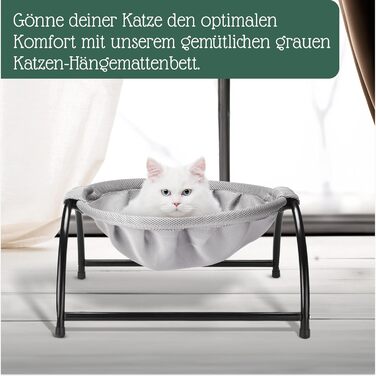 Fluffy Cat Bed Hammock - Elevated Cat Cushion Fluffy Cat Basket - Heated Cat Bed Breathable Hammock Bed for Indoor & Outdoor