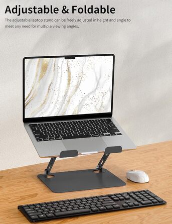 Adjustable Laptop Stand - Portable Riser & Ergonomic Computer Holder - Metal Laptop Mount for 10.6