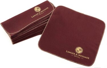 Langer & Messmer Polishing Cloths for Smooth Leather made of 100% Cotton in a Practical Set - The Shoe Polishing Cloth for Professional Shoe Care (Bordeaux | Beige)