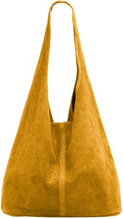Сумка жіноча шкіряна Caspar Hobo Bag Shopper CLASSIC LINE - Made in Italy, колір карі