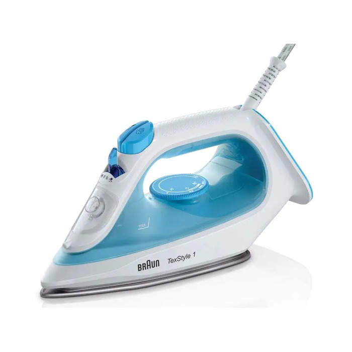 Парова праска Braun TexStyle 1, синя, керамічна підошва, 2000 Вт, 220 мл