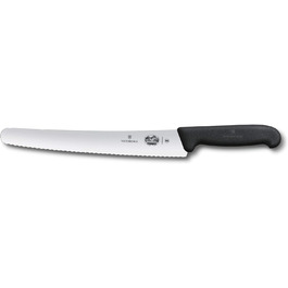 Ніж кондитерський Victorinox з хвилястою кромкою, нековзна ручка, нержавіюча сталь, чорний, можна мити в посудомийці