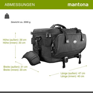 Сумка для камери Mantona New York з внутрішнім розділенням: для об'єктивів, системних та дзеркальних камер, аксесуарів, з дощовиком та регульованим ременем