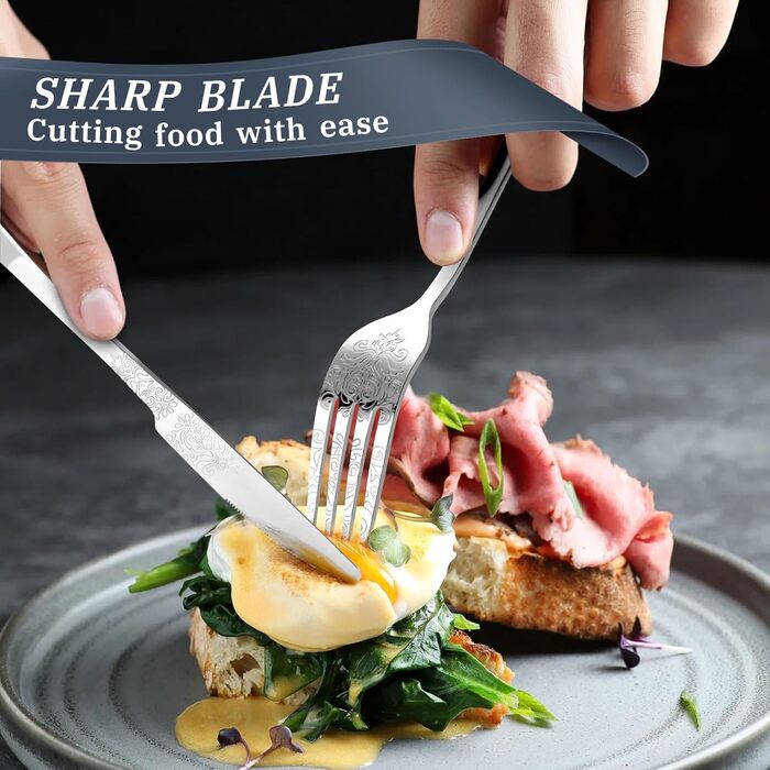 Набір столових приборів DRAGON RIOT на 6 осіб (30 предметів) з нержавіючої сталі, рожеве золото, для дому/вечірки/ресторану