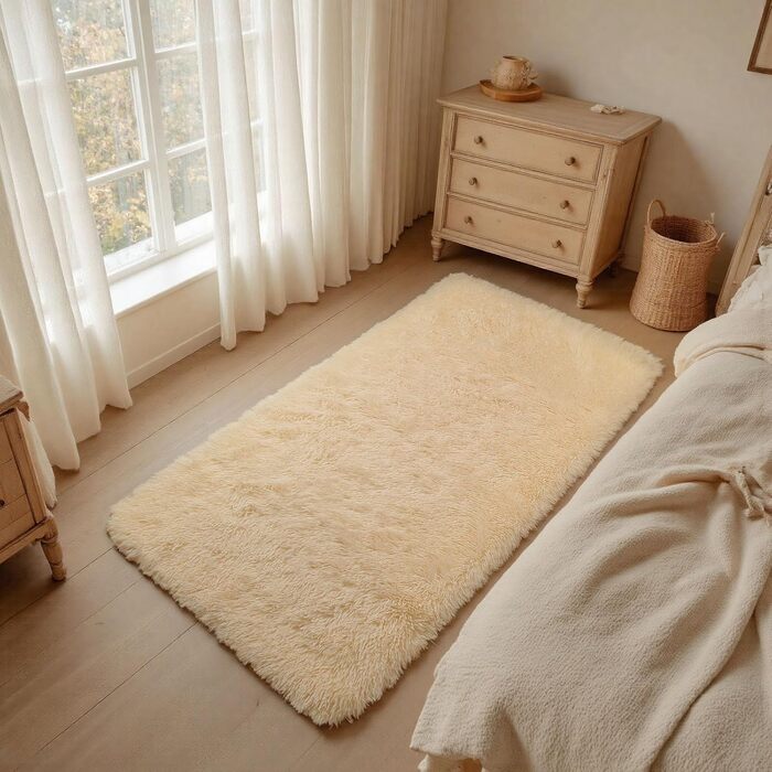 Килим Treeboy Hochflor, сірий, 80x160 см, для вітальні та спальні, антиковзаючий, м'який, плюшевий, машинного виробництва