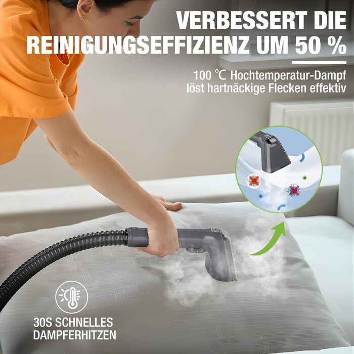 WORKPRO Мийний пилосос для килимів та м'яких меблів, 16 kPa, 4 режими очищення, насадки для килимів, диванів, матраців, вікон, видалення тваринських плям