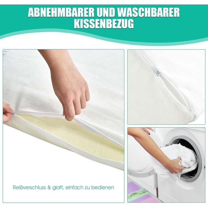 Подушка для читання GOPLUS з піною з пам'яті, 54x32x50,5 см, біла