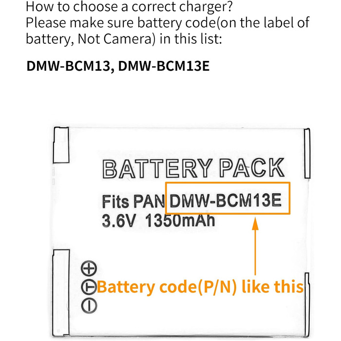 Зарядний пристрій USB Norifon DMW-BCM13 для камер Panasonic Lumix (DMC-TZ55, TZ60, TZ61, FT5, TS5, TZ70, ZS40, ZS50)