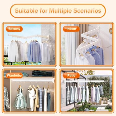 Сушарка для одягу настінна, розкладна (Tri-Fold), біла