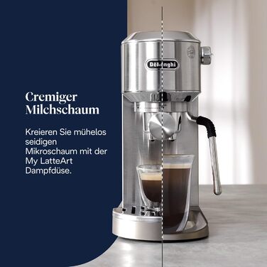 Еспресо-кавомашина De'Longhi Style EC 685.B Dedica 2025 з професійним капучинатором, 15 см, для кави та ESE Pads