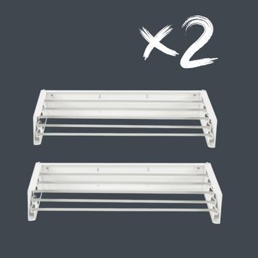 Сушарка для білизни FoxyDry HIDE настінна розкладна - для дому/вулиці, складна - 71x35x13 см (28', Білий (Лімітована серія))