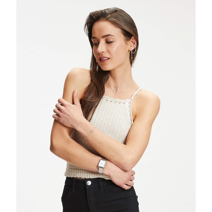 Жіночий годинник Tamaris з квадратним корпусом та металевим або шкіряним ремінцем, сріблястого кольору