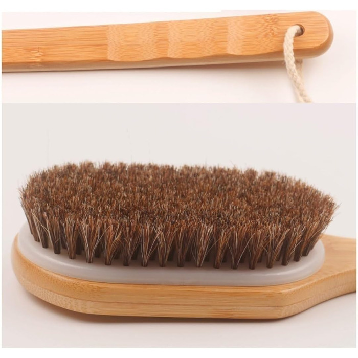 Rosshaar Body Brushes with Long Handle, Bath Brushes for Women and Men, Bath Scrubbers, Back Brush, Bath Brushes for the Shower