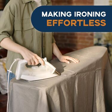 Гладильна дошка велика з підставкою для праски, 121×41 см, складна, для парогенератора, регульована по висоті, чорна