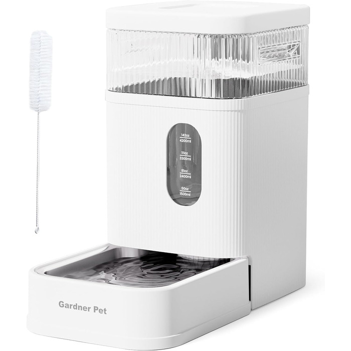Автоматичний диспенсер води для собак та котів Gardner Pet, годівниця з нержавіючої сталі, велика ємність (8.5л), без електроенергії, BPA-free
