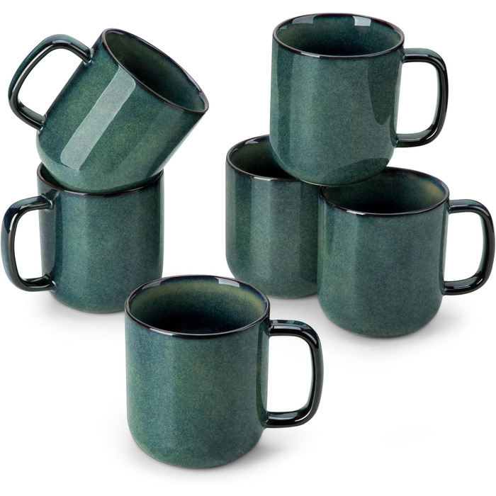 Vancasso Starry 24-Piece Stoneware Dinnerware Set - 6 Person Blue Tableware Set with Plates, Bowls & Mugs