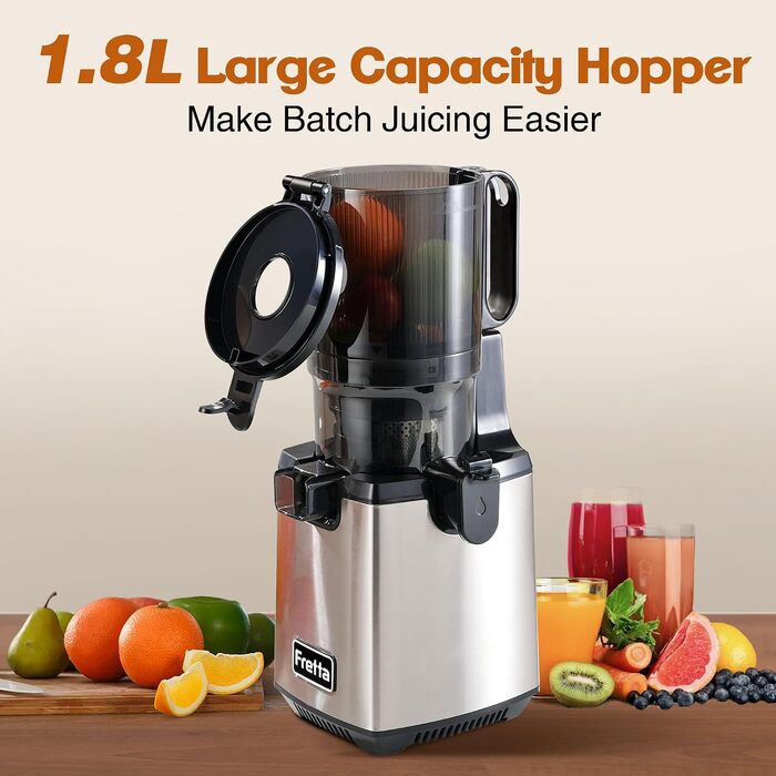 Шнекова соковижималка Fretta Slow Juicer для овочів та фруктів, чорна (колір: вино)