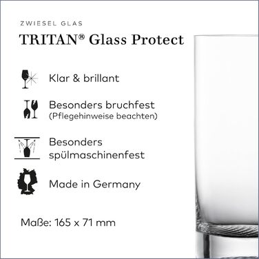 Zwiesel Glas Longdrink Glass Echo (Set of 4), stylish glasses for long drinks, dishwasher-safe Tritan crystal glasses, Made in Germany (Art. No. 123378)
