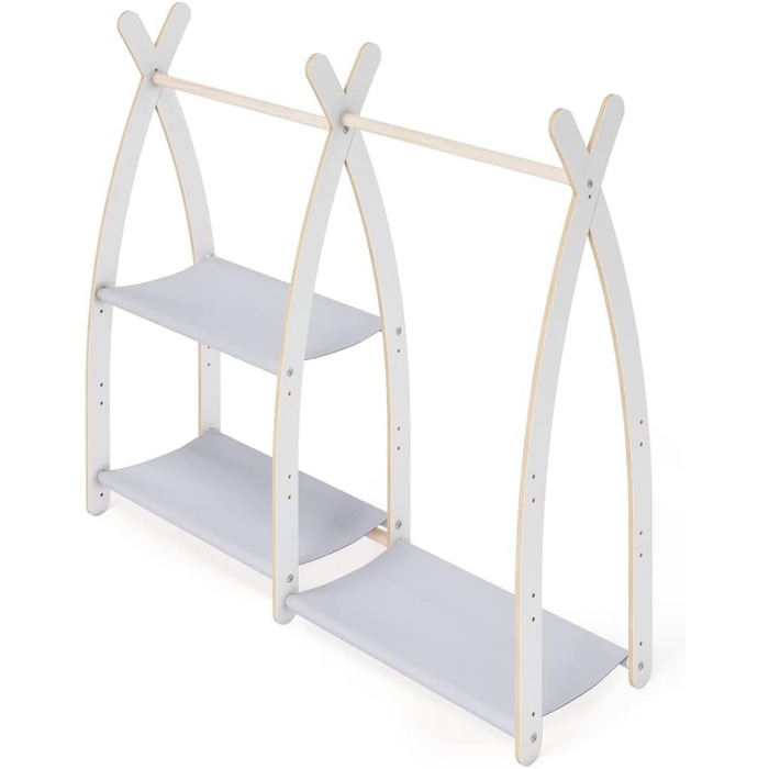 Дитяча вішалка для одягу MAMOI® для дитячої кімнати | Вішалка для дитячого одягу 106x95x32 / 53x95x32 см | Екологічна | Зроблено в ЄС