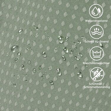 Шторка для душу Waffel з магнітною фіксацією, текстиль, поліестер, 183x183 см (зелена)