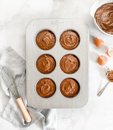 USA Pan Nonstick Muffin Tin for 6 Muffins, Aluminized Steel