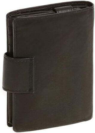 LEAS Women's and Men's Exchange with Outer Strap in Portrait Format, Genuine Leather, Black Special Edition