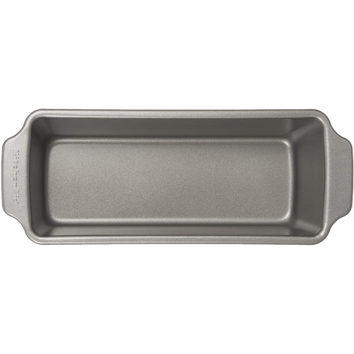 KitchenAid Bakeware Aluminized Steel Aluminized Steel PFAS-free Non-stick 27x11 cm Loaf Pan for Cakes, Bread, Meatloaf, Freezer safe, Oven safe up to 230°C, Dishwasher safe, Grey