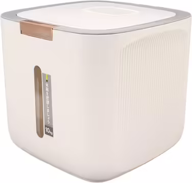 Food Storage Container, Sealed Multi-Purpose Cereal Container, Space-Saving, 22.0 Lb Capacity, with Measuring Cup Lid for Red Beans for Rice for Flour for Home for Millet (Light Grey)