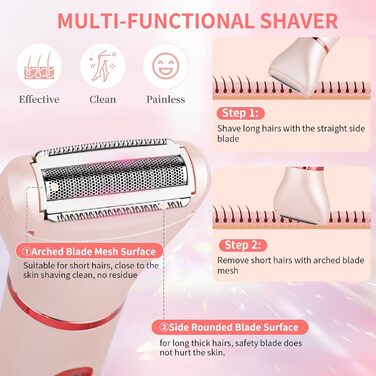 Електричний жіночий триммер Cozary 3-в-1: для бікіні, тіла, носа. Водонепроникний, з LCD-дисплеєм