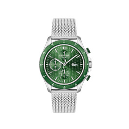 Годинник чоловічий Lacoste Neo Heritage Chronograph Quartz срібний з браслетом (сталь/силікон)
