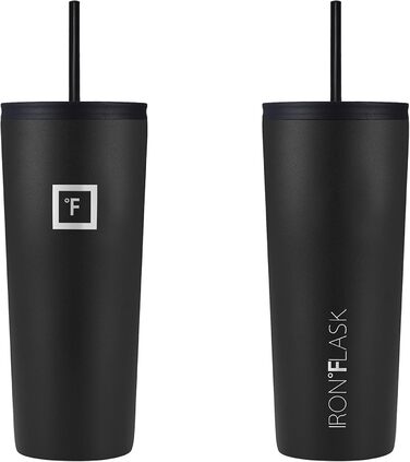 IRON °FLASK Classic Tumbler 2.0 - Stainless Steel Vacuum Insulated Water Bottle with 2 Lids (Straw Flip) - 32oz
