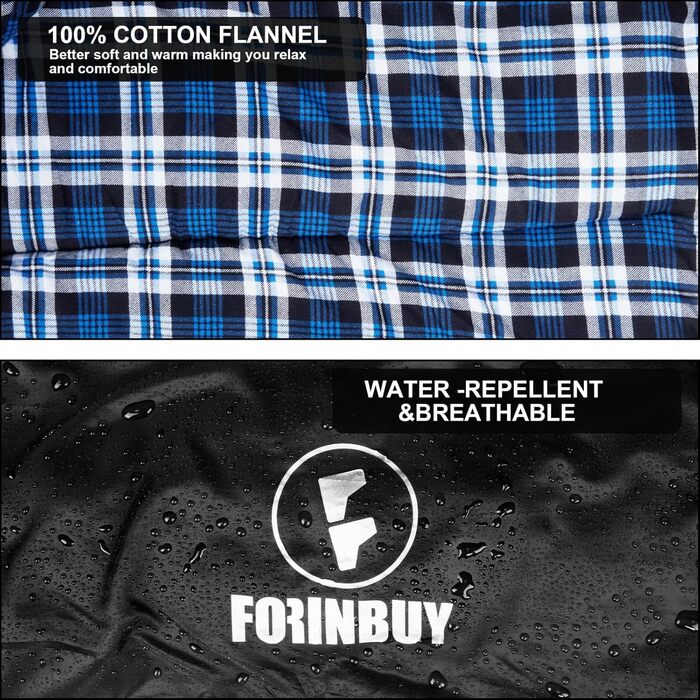 Спальний мішок фланелевий теплий 3-4 сезони XXL з бавовняним підкладкою для дорослих Outdoor для риболовлі, кемпінгу, походів, легкий для дому та вулиці, блакитний, 2lbs наповнювач