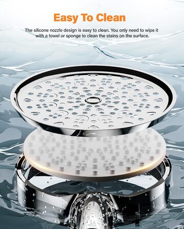 Фільтр для душу Cobbe з шлангом, душова лійка високого тиску з 6 режимами, економна душова лійка з шлангом, ручна лійка з фільтром від накипу для жорсткої води, хлору, чорна (хром63)
