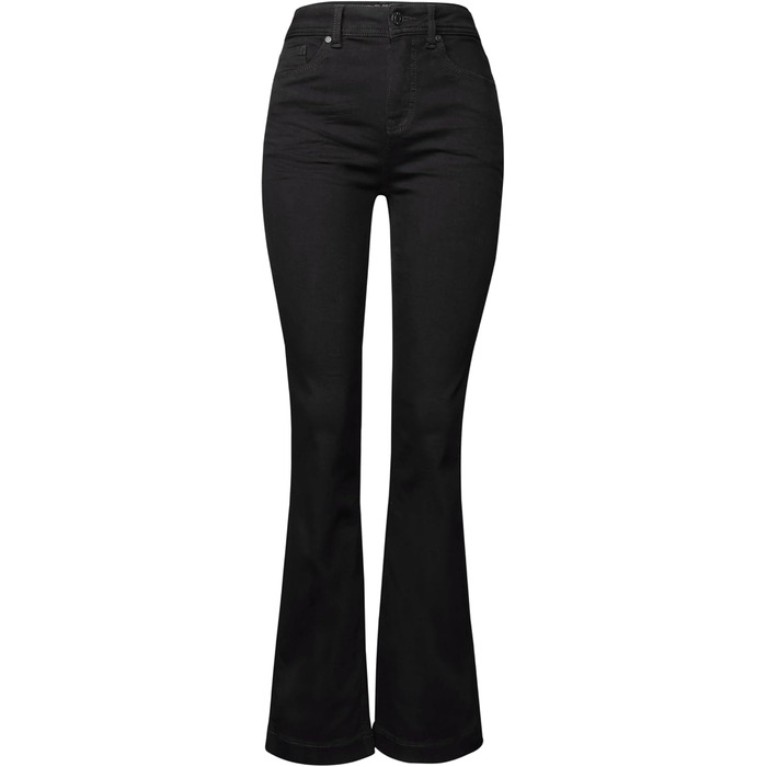 Джинси жіночі Street One Bootcut 3716435, чорні, розмір 25W/28L, з ефектом потертості