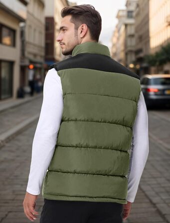 Чоловіча зимова жилетка AIEOE з капюшоном, тепла стеганая жилетка, великі розміри EU S-XL (Зелений, M)