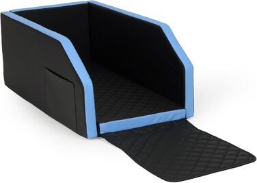 Автоматичне ліжко для собак у авто, 55x100 см (чорний, блакитний)