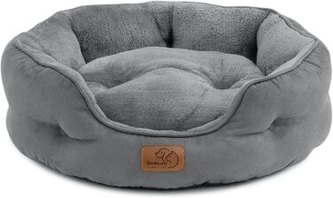 BEDSURE Cat Bed Washable - 63x53x20cm Cat Bed Grey with Reversible Inner Cushion Cat Sleeping Place for Cats or Small Dogs