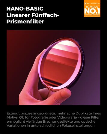 Фільтр K&F CONCEPT 77mm Mirage Pentaprism з оптичного скла, Nano-B серія | Ефект призма для об'єктива камери